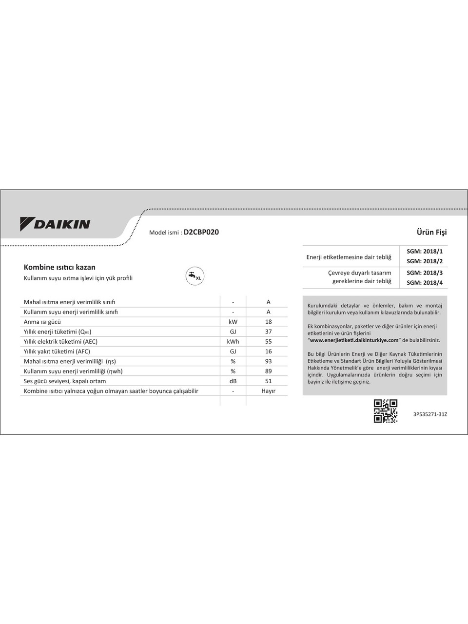 Daikin Icon Premix 20/24 kW. (D2CBP020) 6 Yıl Garantili Tam Yoğuşmalı Kombi görsel 4