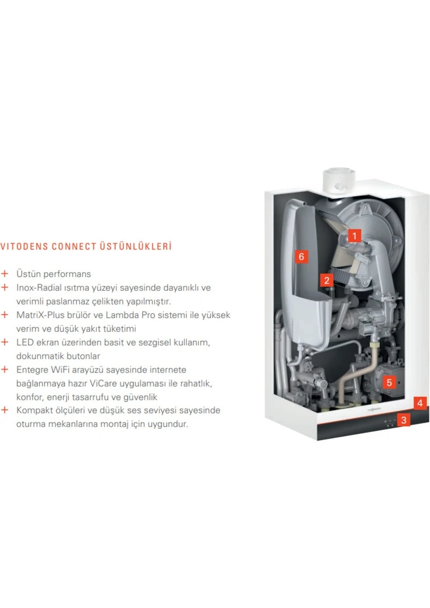 Viessmann Vitodens Connect 19KW Tam Yoğuşmalı Kombi Entegre Wifi Arayüzü görsel 2